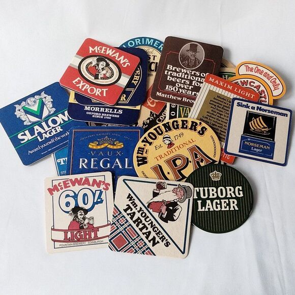 Vintage European Bar Coasters Set of 25 - Picture 1 of 6